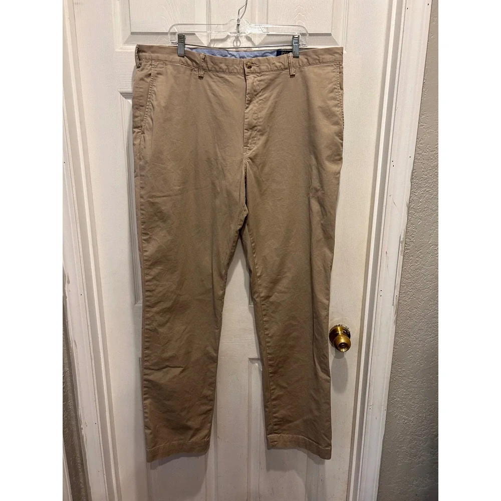 Polo Ralph Lauren Mens Stretch Classic Fit Chino‎ Pants Khaki Tan 40 Tall 40T/34